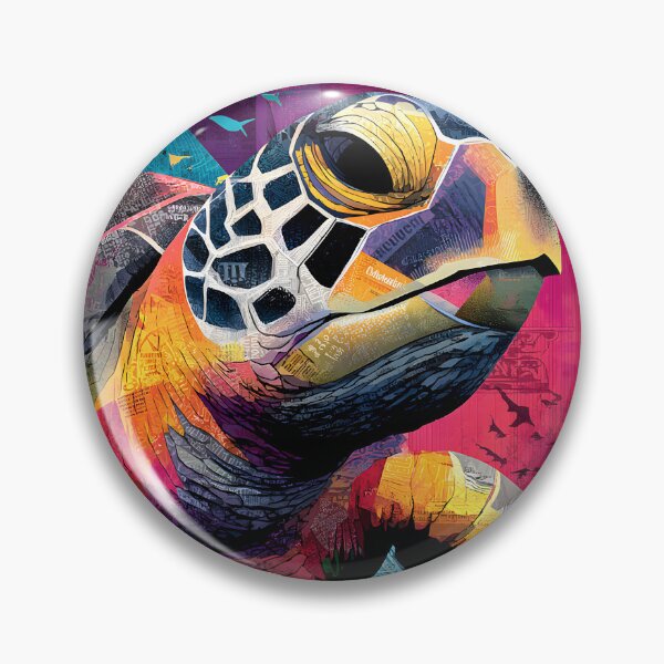 Item preview, Mosaic Sea Turtle - Vibrant Wildlife Portrait with Abstract Marine Elements designed and sold by OlfactoART Studio.