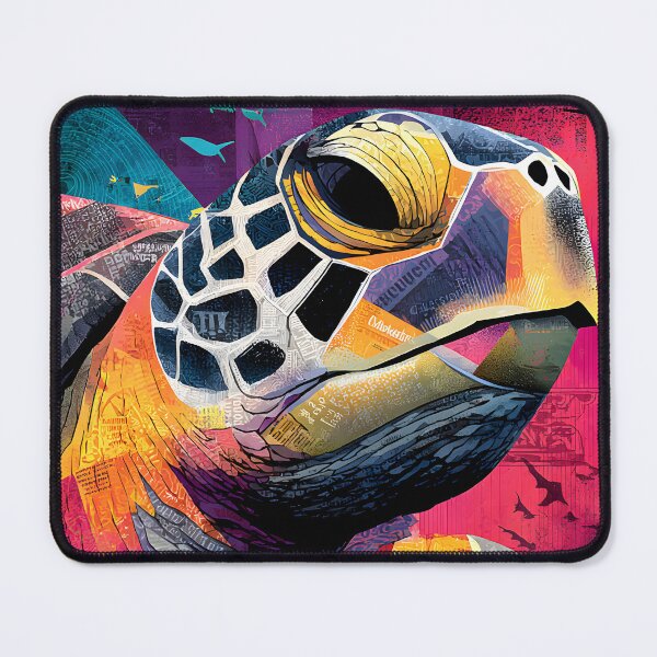 Item preview, Mosaic Sea Turtle - Vibrant Wildlife Portrait with Abstract Marine Elements designed and sold by OlfactoART Studio.