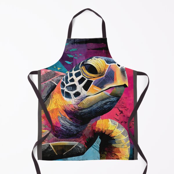 Item preview, Mosaic Sea Turtle - Vibrant Wildlife Portrait with Abstract Marine Elements designed and sold by OlfactoART Studio.