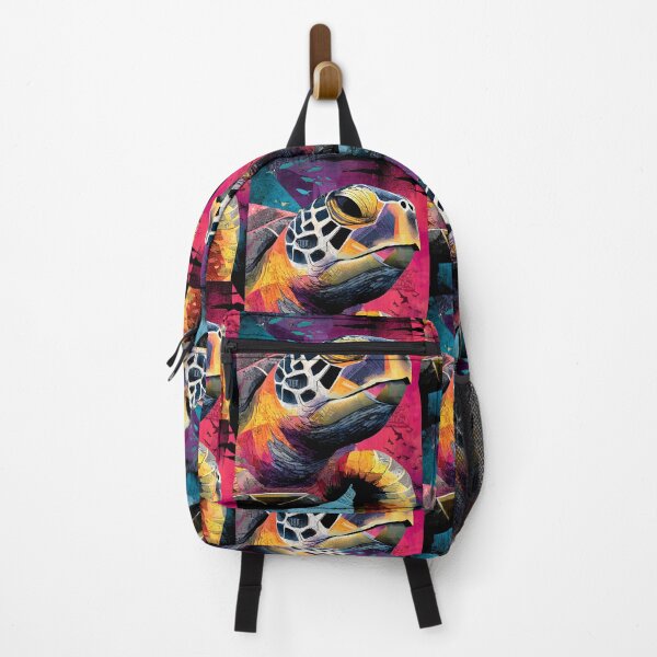 Item preview, Mosaic Sea Turtle - Vibrant Wildlife Portrait with Abstract Marine Elements designed and sold by OlfactoART Studio.