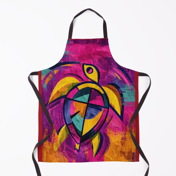 Item preview, Fierce Turtle Strike - Stylized Geometric Design with Energetic Brush Strokes designed and sold by OlfactoART Studio.