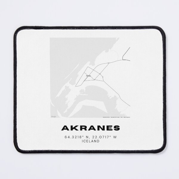 Item preview, Akranes Iceland Map | Minimalist Black & White City Poster designed and sold by RM-Journey.