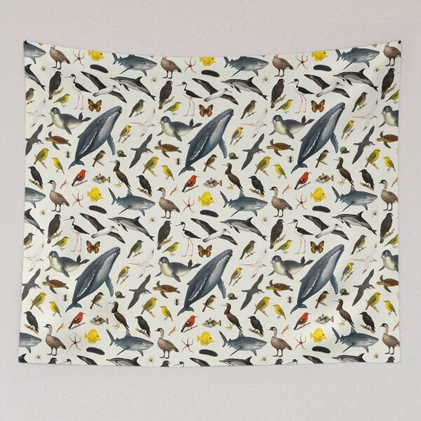 Item preview, Animals of Hawaii Retro Illustration Wildlife Chart designed and sold by kakarikihill.