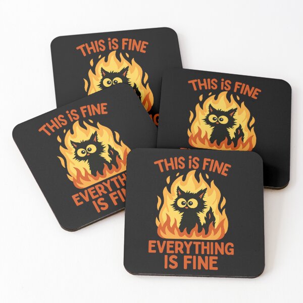 Item preview, This Is Fine Cat – Funny Chaos Design designed and sold by DailyDrivesct.