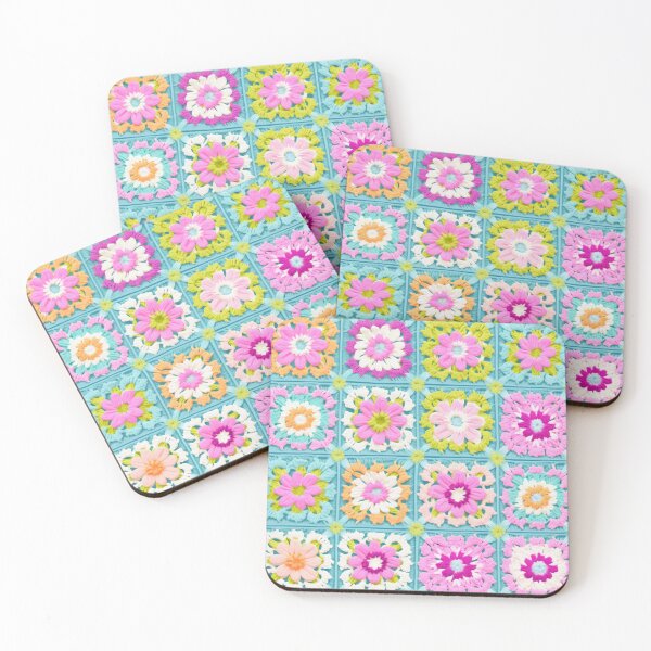 Item preview, Granny squares pastel crochet pattern  designed and sold by FatBirdie.