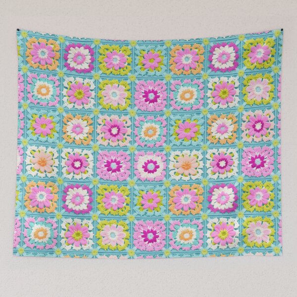 Item preview, Granny squares pastel crochet pattern  designed and sold by FatBirdie.