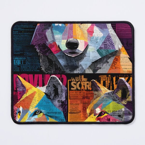 Item preview, Pack of Wolves Unite - Vibrant Geometric Wildlife Portrait with Textured Layers designed and sold by OlfactoART Studio.