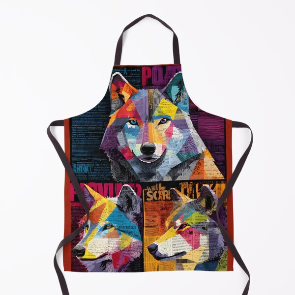 Item preview, Pack of Wolves Unite - Vibrant Geometric Wildlife Portrait with Textured Layers designed and sold by OlfactoART Studio.