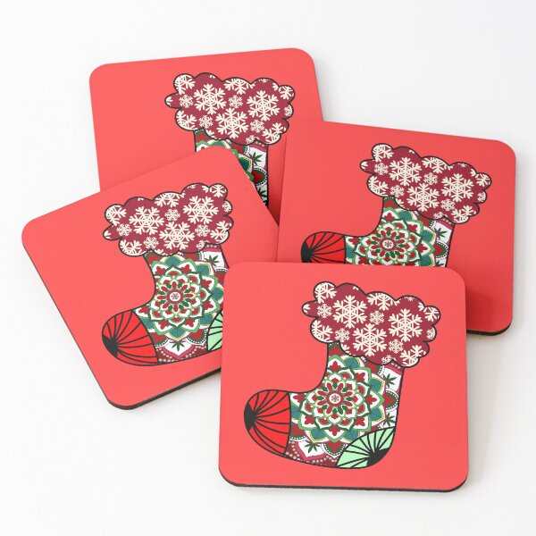 Item preview, Merry Christmas red cute stocking filler cozy joy happy holiday vibes designed and sold by DivineMandala.