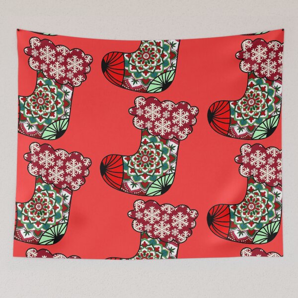 Item preview, Merry Christmas red cute stocking filler cozy joy happy holiday vibes designed and sold by DivineMandala.