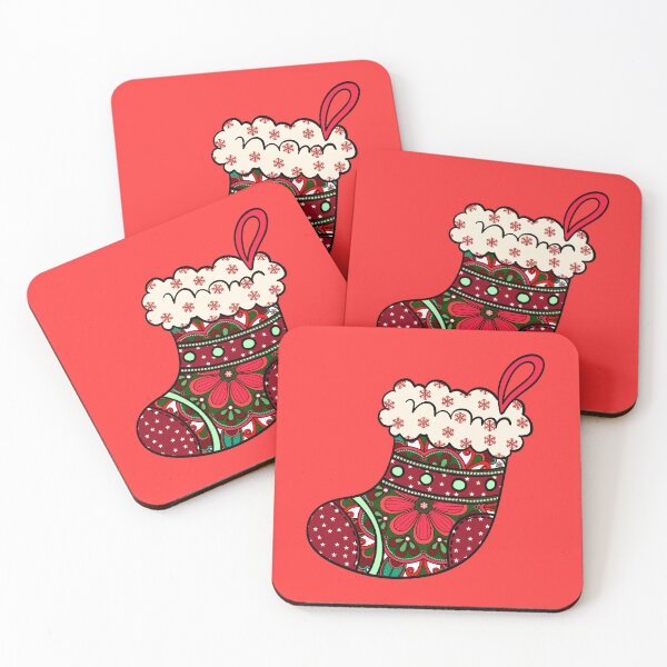 Item preview, Cute Christmas red stocking filler cozy joy happy holiday vibes designed and sold by DivineMandala.