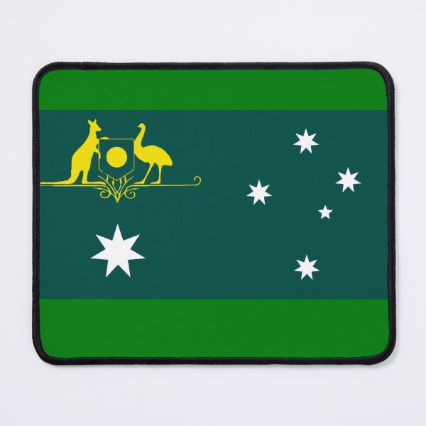 Item preview, AUS Australia Flag design with coat of arms, green and gold designed and sold by Kangaroo Sun.