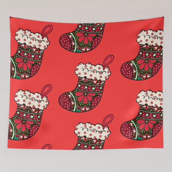 Item preview, Cute Christmas red stocking filler cozy joy happy holiday vibes designed and sold by DivineMandala.