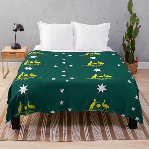 Item preview, AUS Australia Flag design with coat of arms, green and gold designed and sold by Kangaroo Sun.