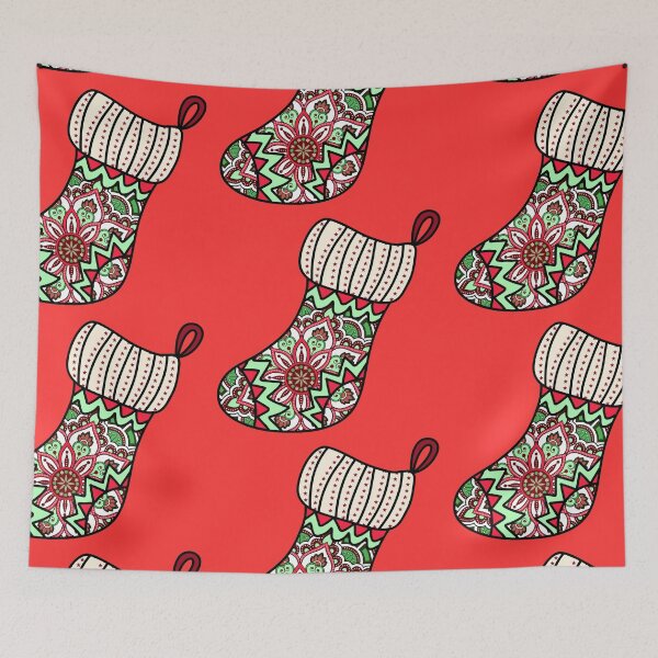 Item preview, Merry Xmas red cute stocking filler cozy joy happy holiday vibes designed and sold by DivineMandala.