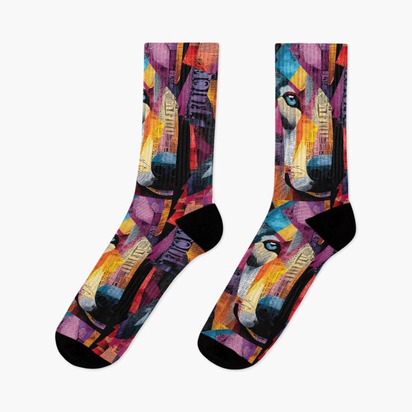 Item preview, Rise of the Wolf Spirit - Vibrant Geometric Design with Striking Urban Energy designed and sold by OlfactoART Studio.
