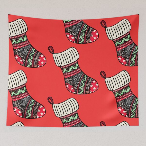 Item preview, Mandala Christmas cute red cute stocking filler cozy joy happy holiday vibes designed and sold by DivineMandala.