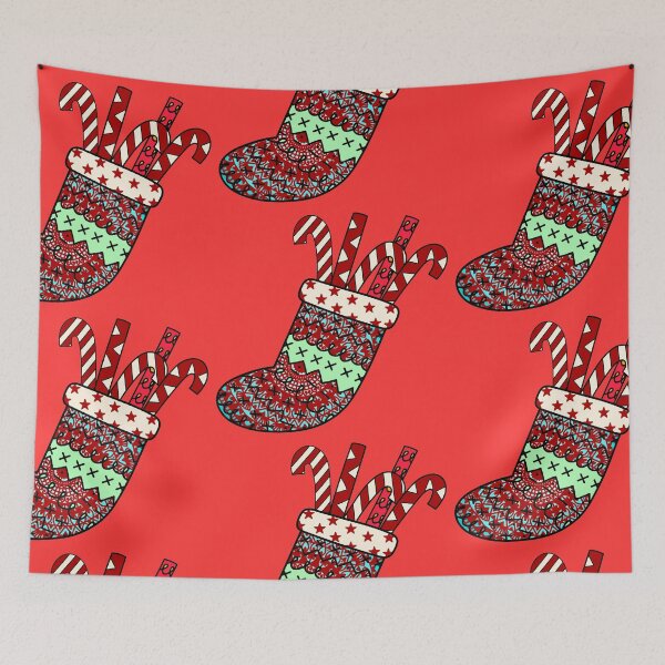 Item preview, Santa vibes Christmas mandala red cute stocking filler cozy joy happy holiday vibes designed and sold by DivineMandala.
