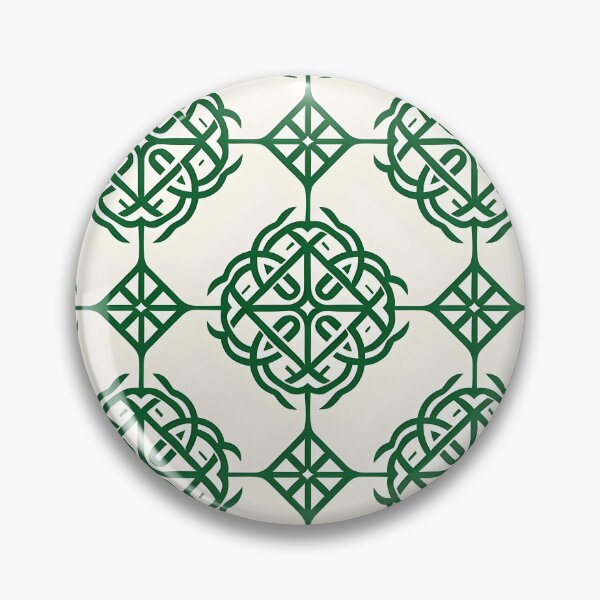Item preview, Elegant Celtic Knot Design Seamless Pattern Tapestry - Green Celtic Knots on Cream Background designed and sold by FestivityFinds.