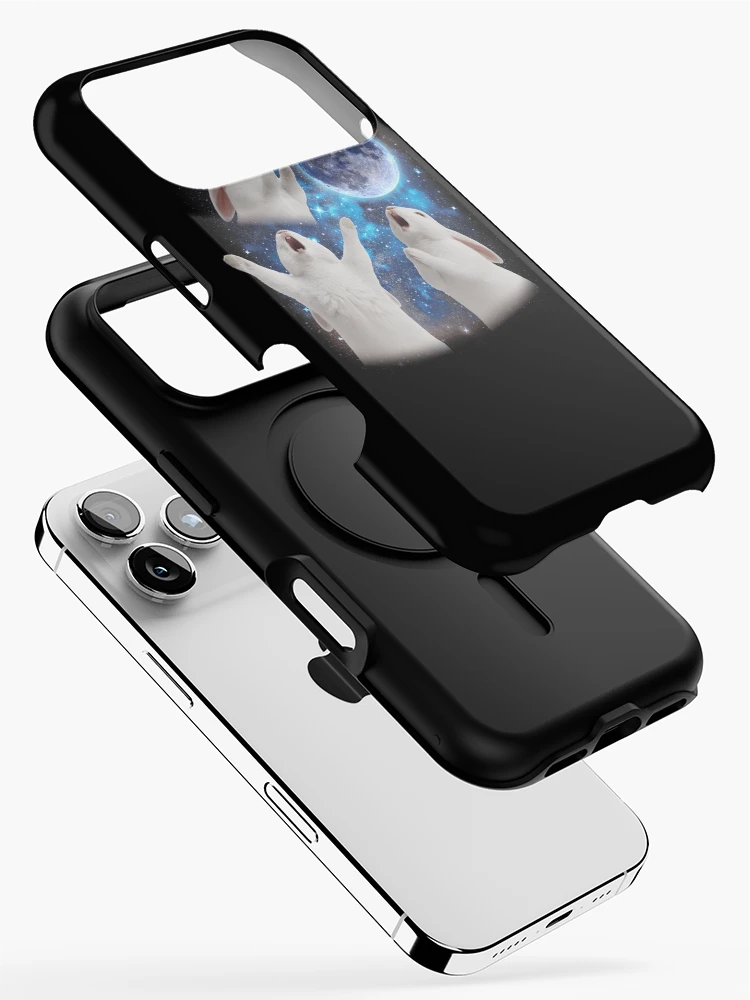 Thumbnail 2 of 4, iPhone Case, Three Rabbits Howling At The Moon Weird Meme Rabbit Gear designed and sold by DynamicDesign.