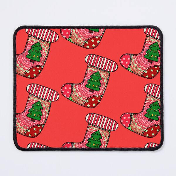 Item preview, Happy holidays Red cute mandala Christmas red stocking filler cozy joyous vibes designed and sold by DivineMandala.