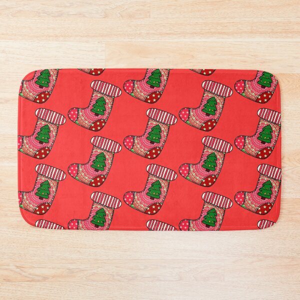Item preview, Happy holidays Red cute mandala Christmas red stocking filler cozy joyous vibes designed and sold by DivineMandala.