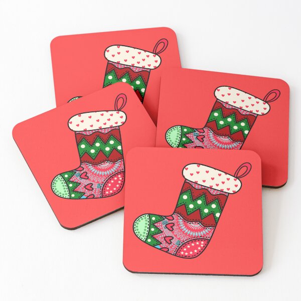Item preview, Winter Festive Christmas mandala red cute stocking filler cozy joy happy holiday vibes designed and sold by DivineMandala.