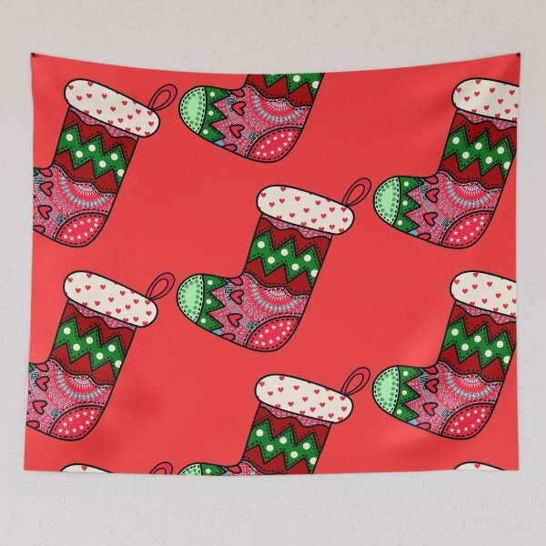 Item preview, Winter Festive Christmas mandala red cute stocking filler cozy joy happy holiday vibes designed and sold by DivineMandala.