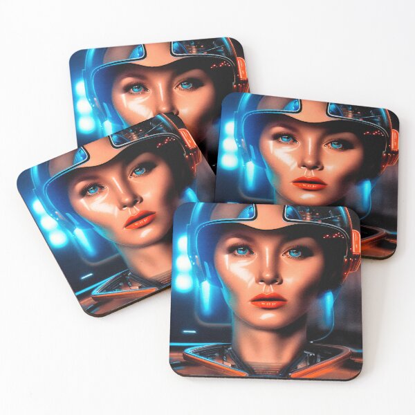 Item preview, Face of a beautiful female fighter pilot of a spaceship from the future designed and sold by DibuHumor.