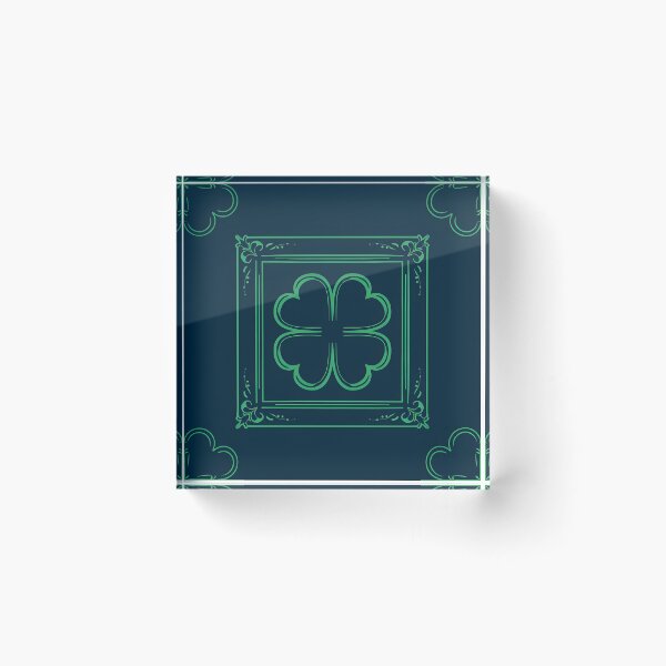 Item preview, Elegant Monoline Four-Leaf Shamrock Seamless Pattern Throw Blanket - Green Shamrock Design on Dark Blue Background designed and sold by FestivityFinds.