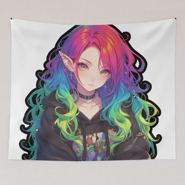 Item preview, Rainbow Hair designed and sold by CursedbyLilith.