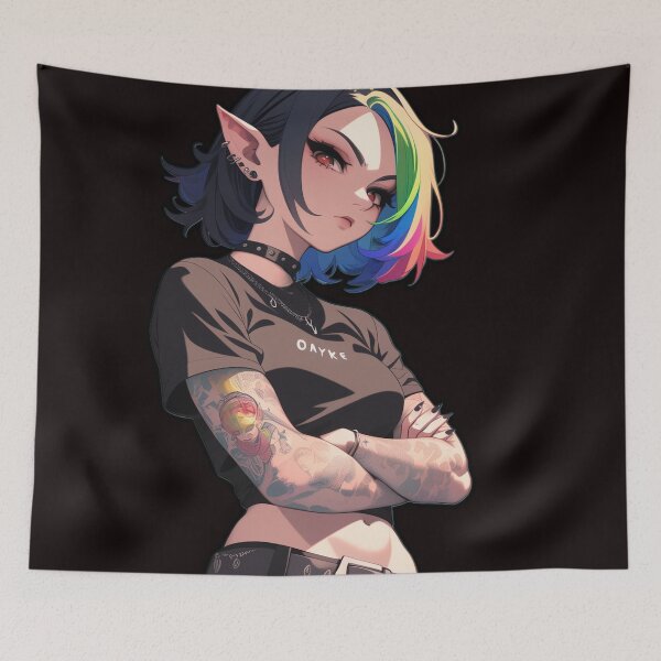 Item preview, Goth Rainbow Girl designed and sold by CursedbyLilith.