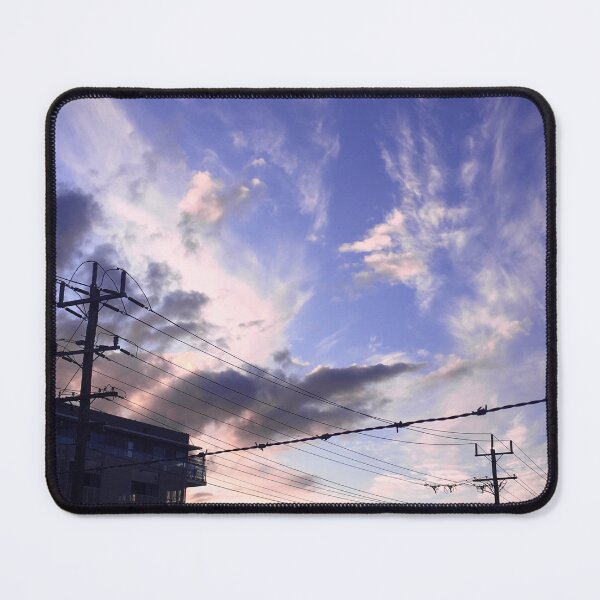 Item preview, Purple Pink Cloudy Sky With Utility Poles designed and sold by GemSea.