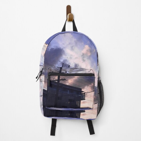 Item preview, Purple Pink Cloudy Sky With Utility Poles designed and sold by GemSea.