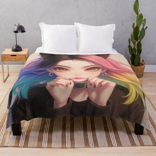 Item preview, Rainbow Hair Cat Girl designed and sold by CursedbyLilith.