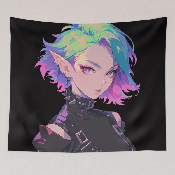 Item preview, Rainbow Hair Goth designed and sold by CursedbyLilith.