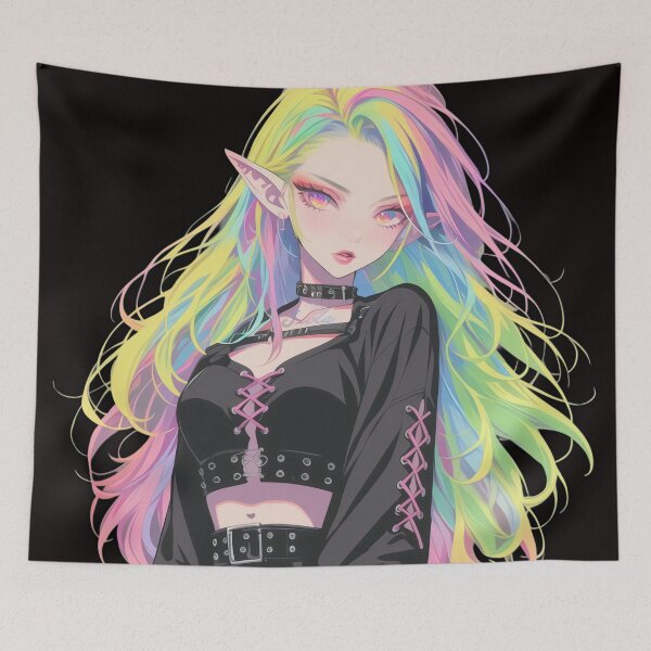 Item preview, rainbow goth fairy designed and sold by CursedbyLilith.