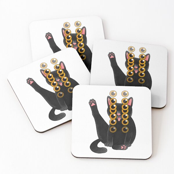 Item preview, Trippy Black Cat Sitting – Creepy Cute Multiple Eyes Funny Art designed and sold by J-Mindful.