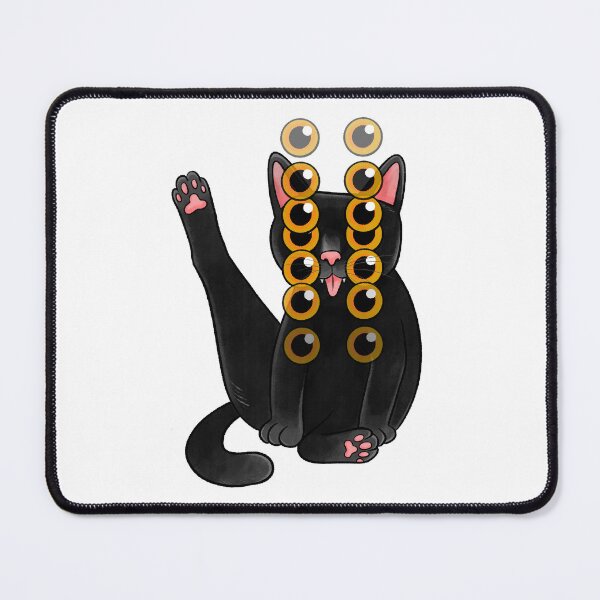 Item preview, Trippy Black Cat Sitting – Creepy Cute Multiple Eyes Funny Art designed and sold by J-Mindful.