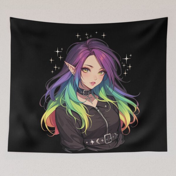 Item preview, rainbow goth fairy designed and sold by CursedbyLilith.