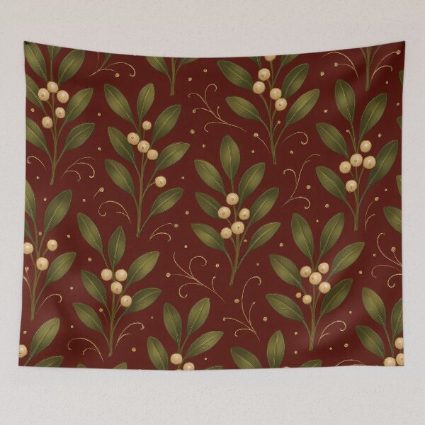 Item preview, Classy Mistletoe Christmas Pattern  Elegant Holiday Repeating Design designed and sold by Buzzink.