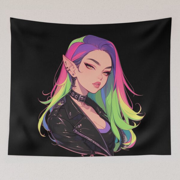 Item preview, rainbow goth girl designed and sold by CursedbyLilith.