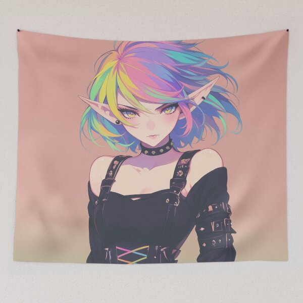 Item preview, goth rainbow girl designed and sold by CursedbyLilith.
