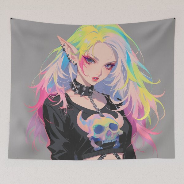 Item preview, anime rainbow goth designed and sold by CursedbyLilith.
