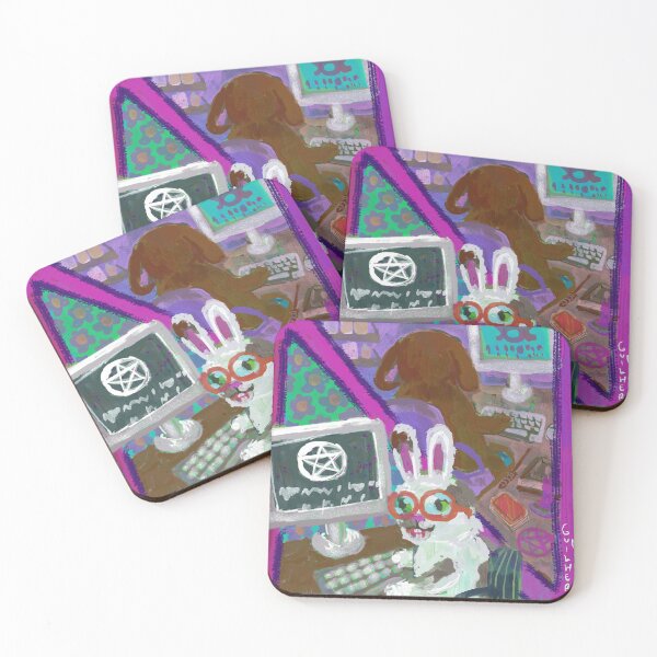 Item preview, rabbit learning about wicca talking to his virtual friend designed and sold by guilhernunes.