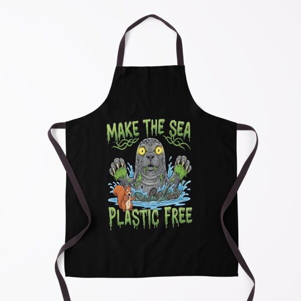 Item preview, Make the Sea Plastic Free Monster Art The Plastic Plague: Horror Seal Art designed and sold by The2TowPax.