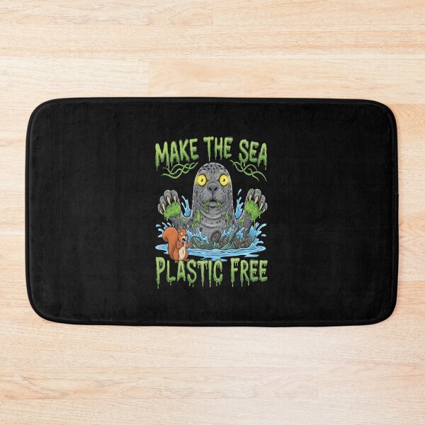 Item preview, Make the Sea Plastic Free Monster Art The Plastic Plague: Horror Seal Art  designed and sold by The2TowPax.