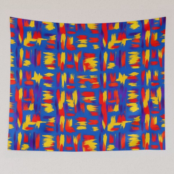 Item preview, Vibrant Graffiti-Style Abstract Wall Art - Colorful Brushstrokes in Blue, Red, and Yellow designed and sold by FestivityFinds.