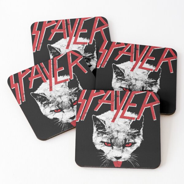 Item preview, Slayer Funny Parody Cat Advocate Kitty Feline Spay  Neuter Death Metal Spaying Animal Lovers Distressed Vintage Style Graphic Print designed and sold by ArthurLemaire.