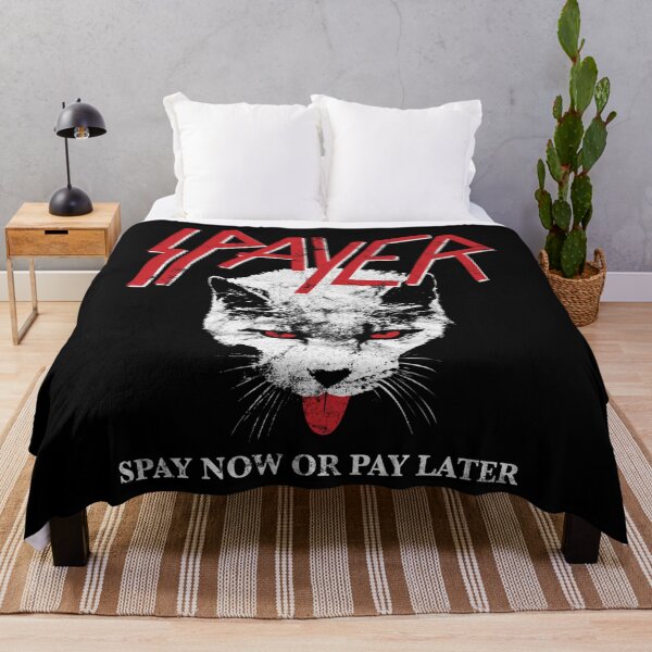 Item preview, Slayer Funny Parody Cat Advocate Kitty Feline Spay Neuter Death Metal Spaying Animal Lovers Distressed Vintage Style Graphic Print designed and sold by ArthurLemaire.